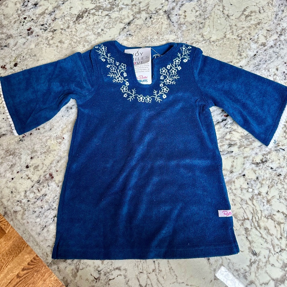 RuffleButts Navy Terry Cover-Up